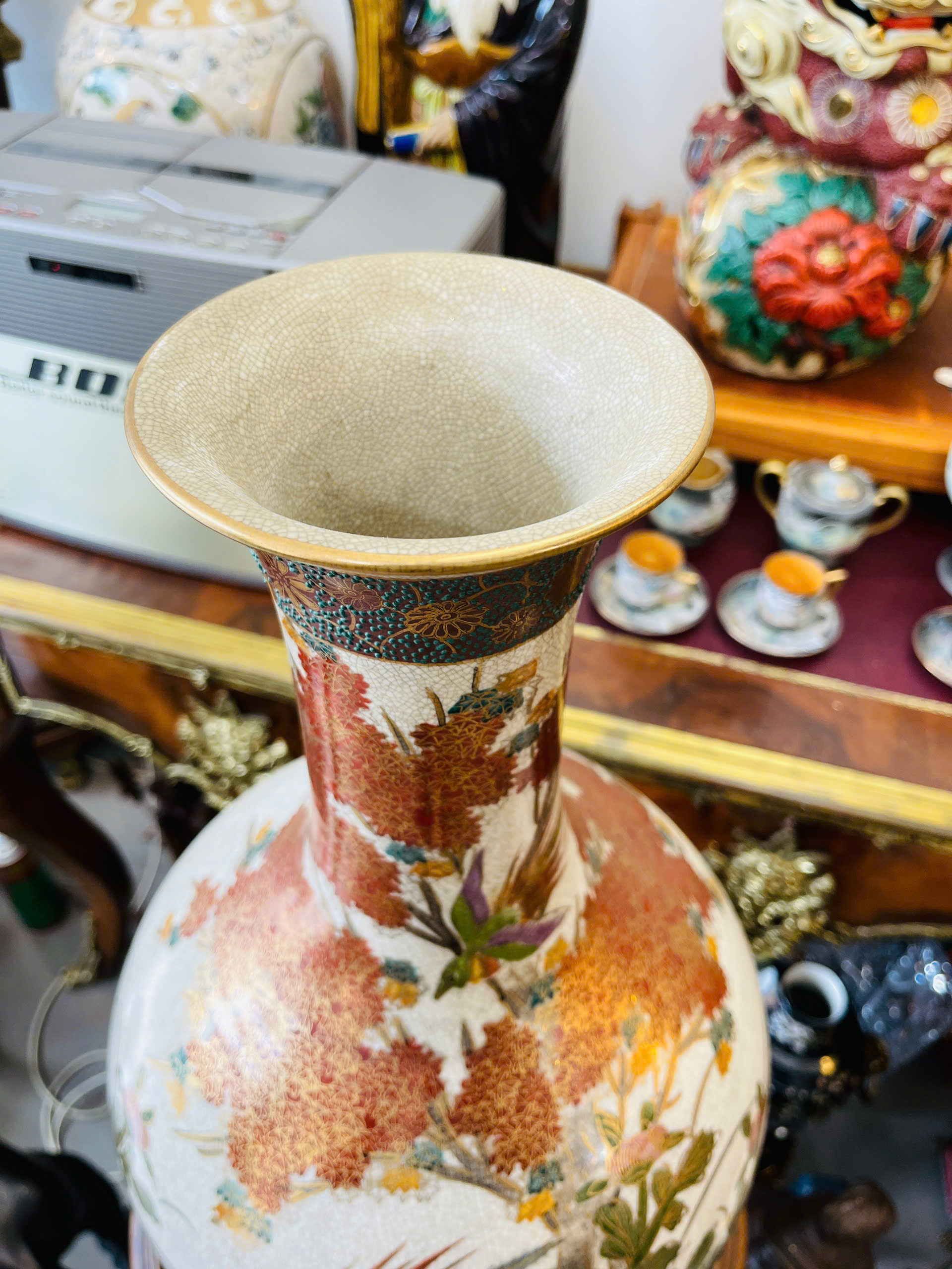 [PH0181] Bình gốm họa tiết bách hoa - Sắc màu trường xuân và phú quý