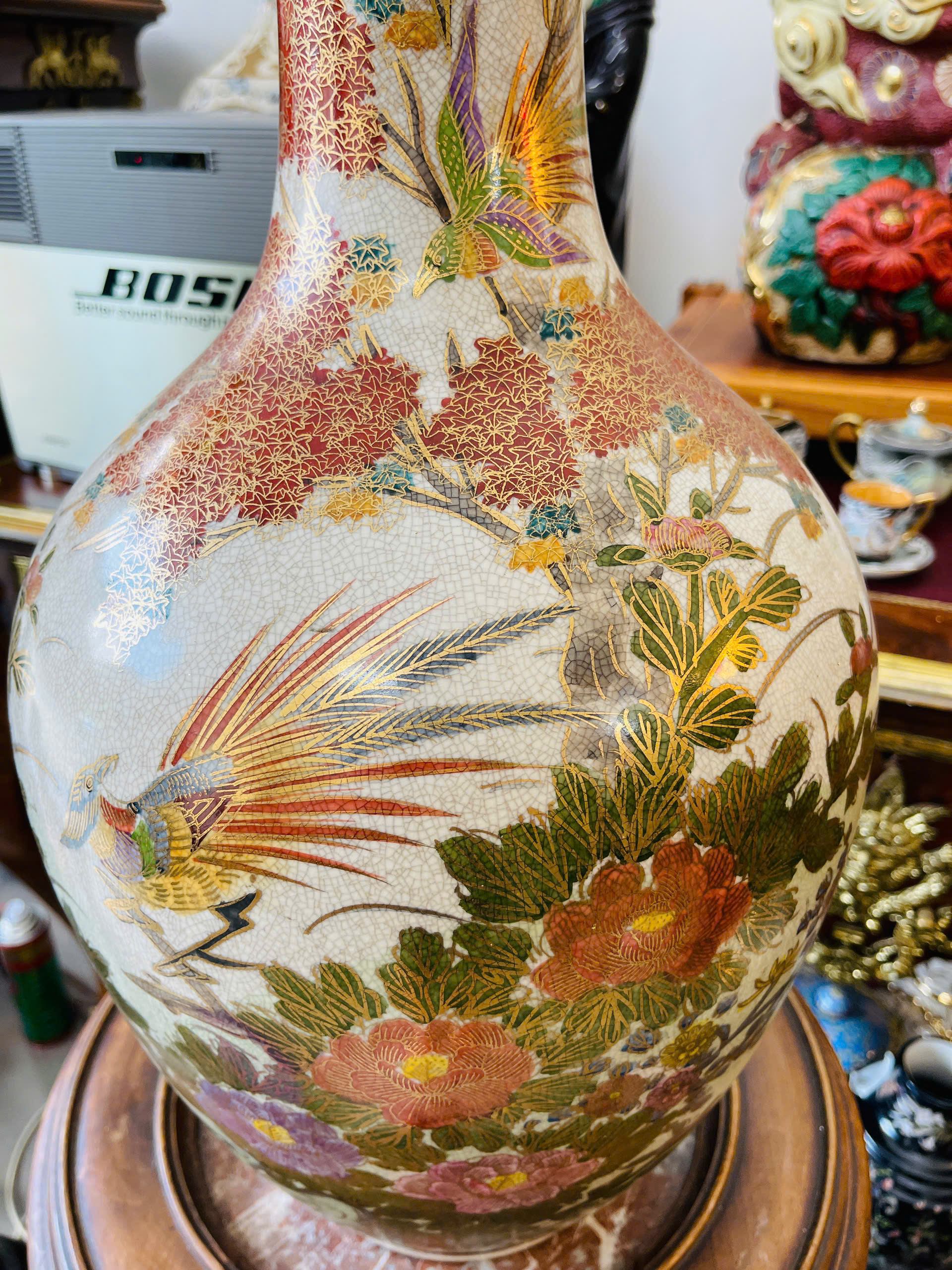 [PH0181] Bình gốm họa tiết bách hoa - Sắc màu trường xuân và phú quý