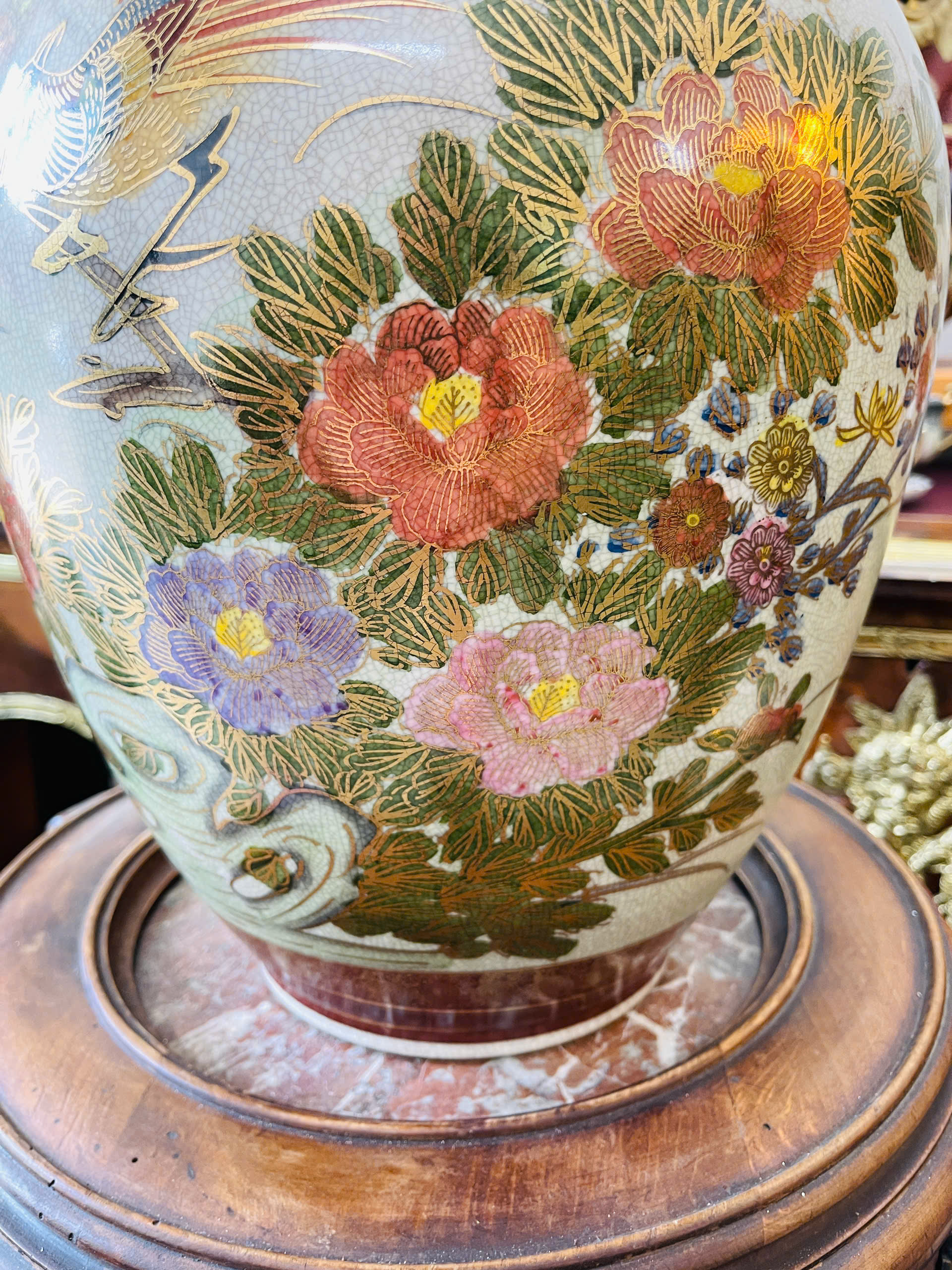 [PH0181] Bình gốm họa tiết bách hoa - Sắc màu trường xuân và phú quý