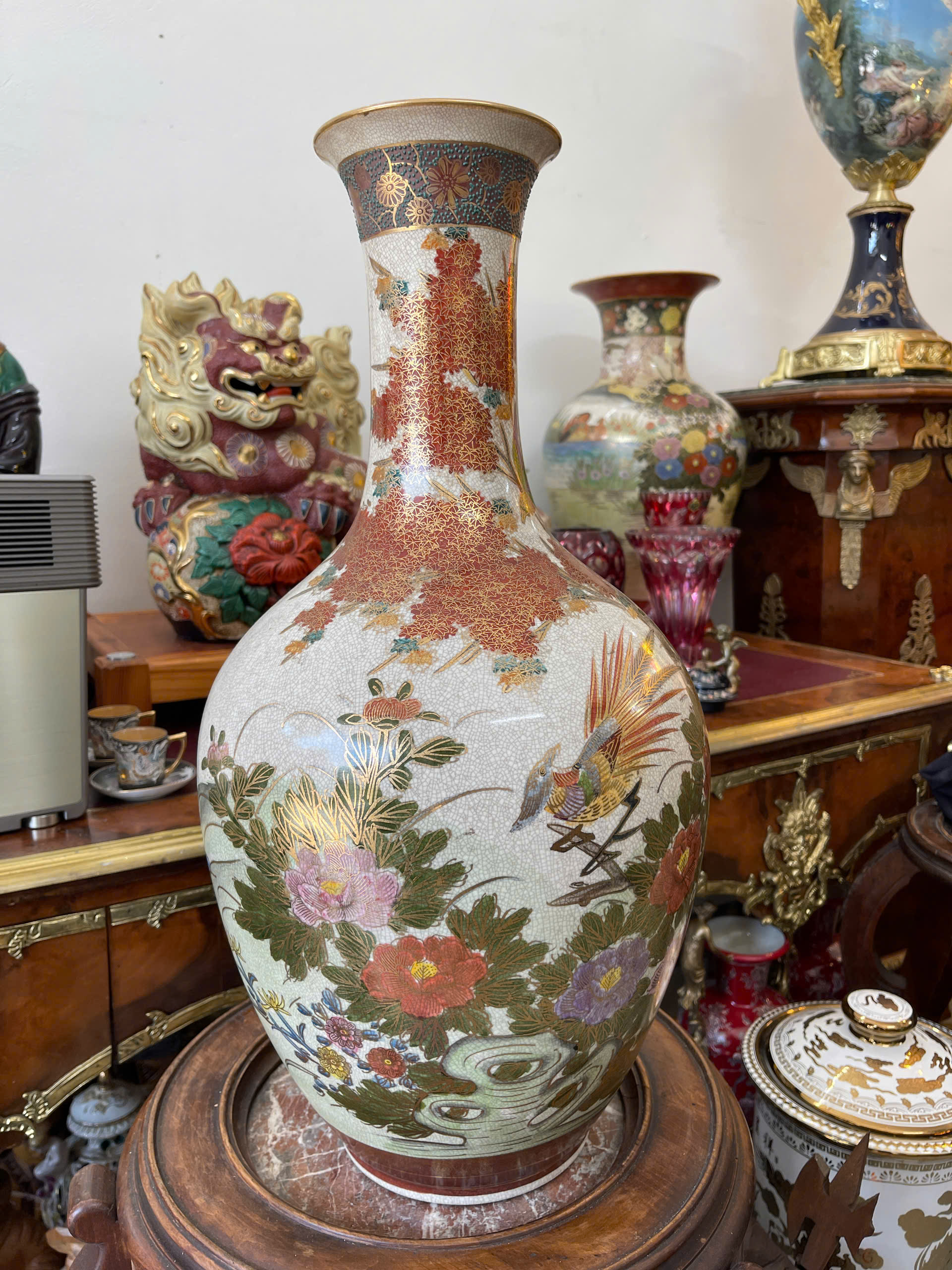 [PH0181] Bình gốm họa tiết bách hoa - Sắc màu trường xuân và phú quý