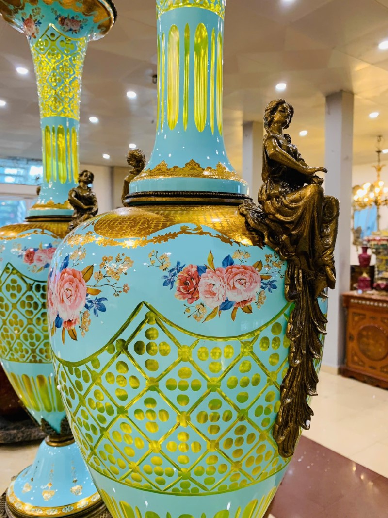 &nbsp;Đôi Cúp Pha Lê Châu Âu , xanh ngọc bích&nbsp;[PH0091-1]