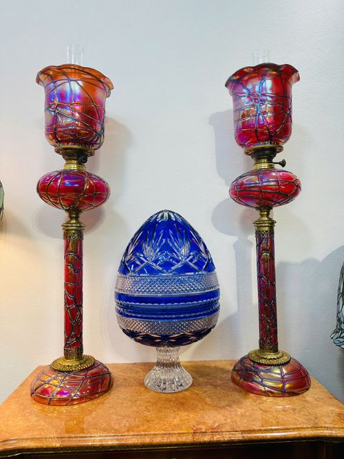 [PH0065] Cặp Đèn Pha Lê Loét 7 Màu Ánh Ngọc Trai - Sang Trọng