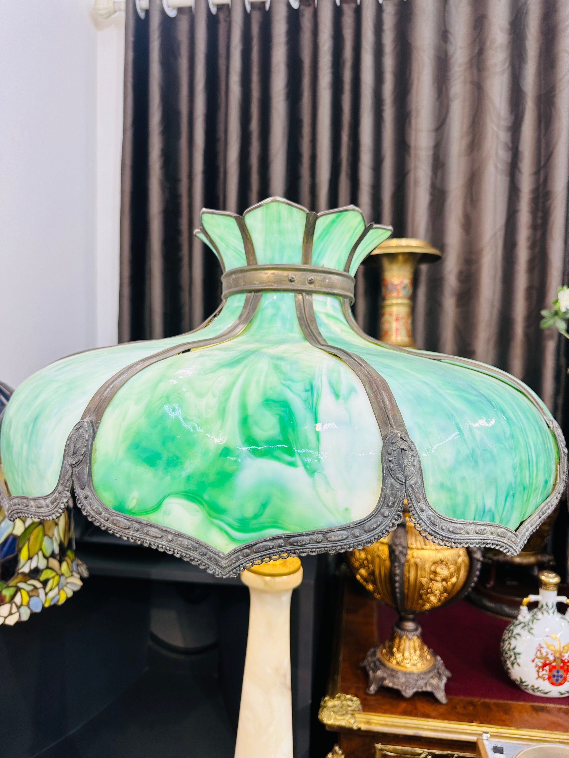 [PH0196] Đèn Tiffany Cây Chân Đá Cẩm Thạch