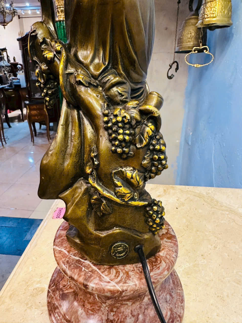 ĐÔI ĐÈN TIFFANY TƯỢNG ĐỒNG CÔ GÁI