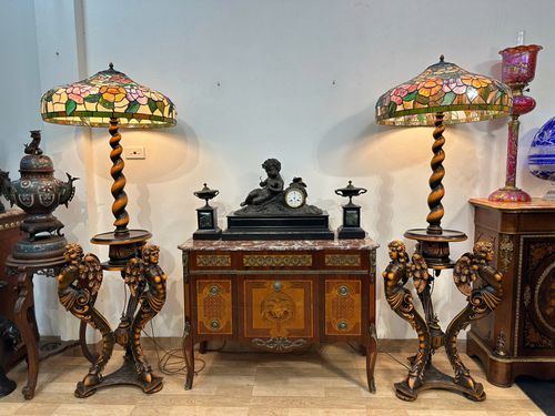 [PH0128] Đèn Tiffany 3 tượng cô gái