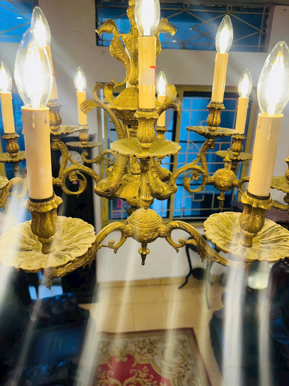 ĐÈN TRÙM ĐỒNG MẠ VÀNG