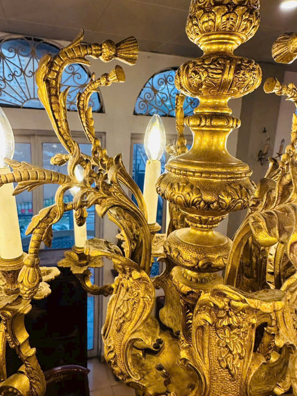 ĐÈN TRÙM ĐỒNG MẠ VÀNG