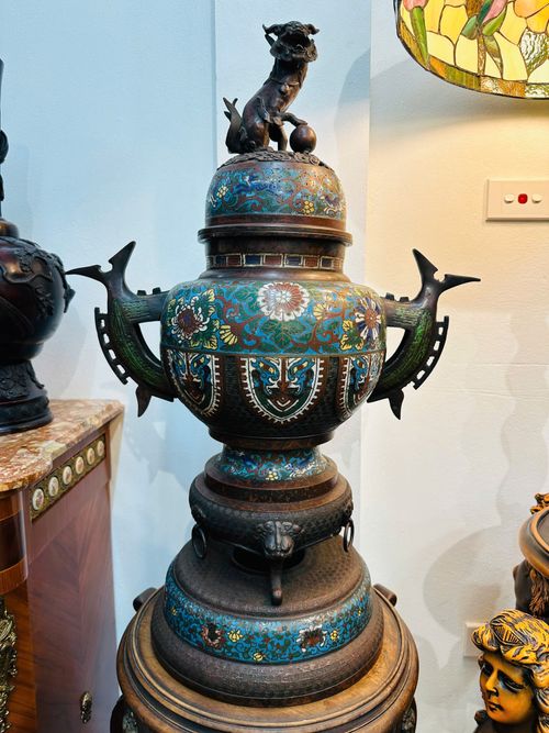 (ok G) Đỉnh Đồng Pháp Lam Cổ Nhật