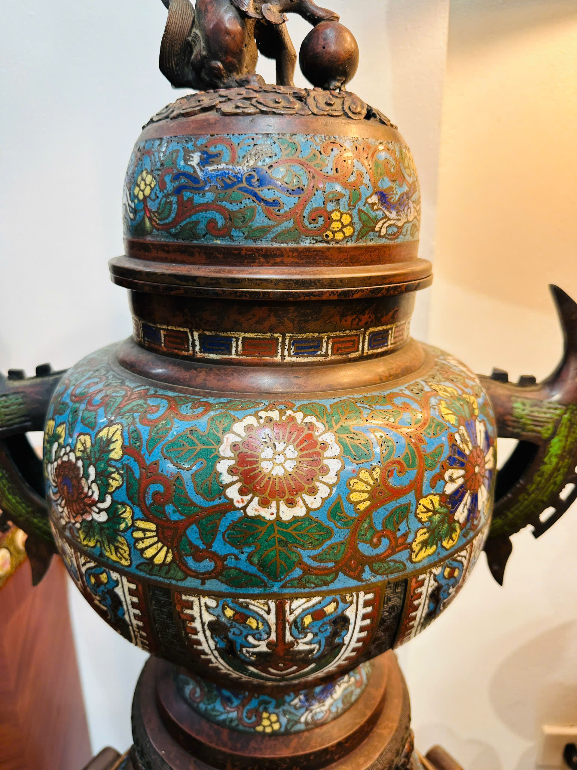 (ok G) Đỉnh Đồng Pháp Lam Cổ Nhật