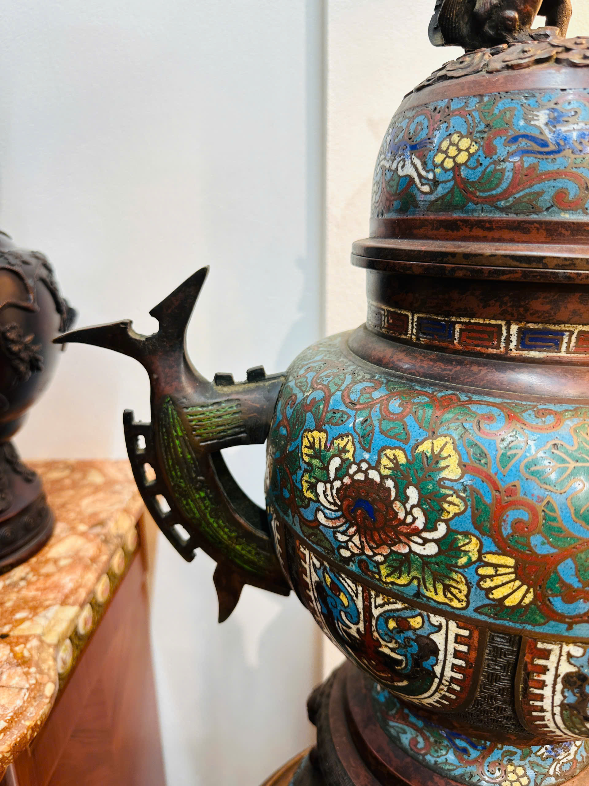 (ok G) Đỉnh Đồng Pháp Lam Cổ Nhật