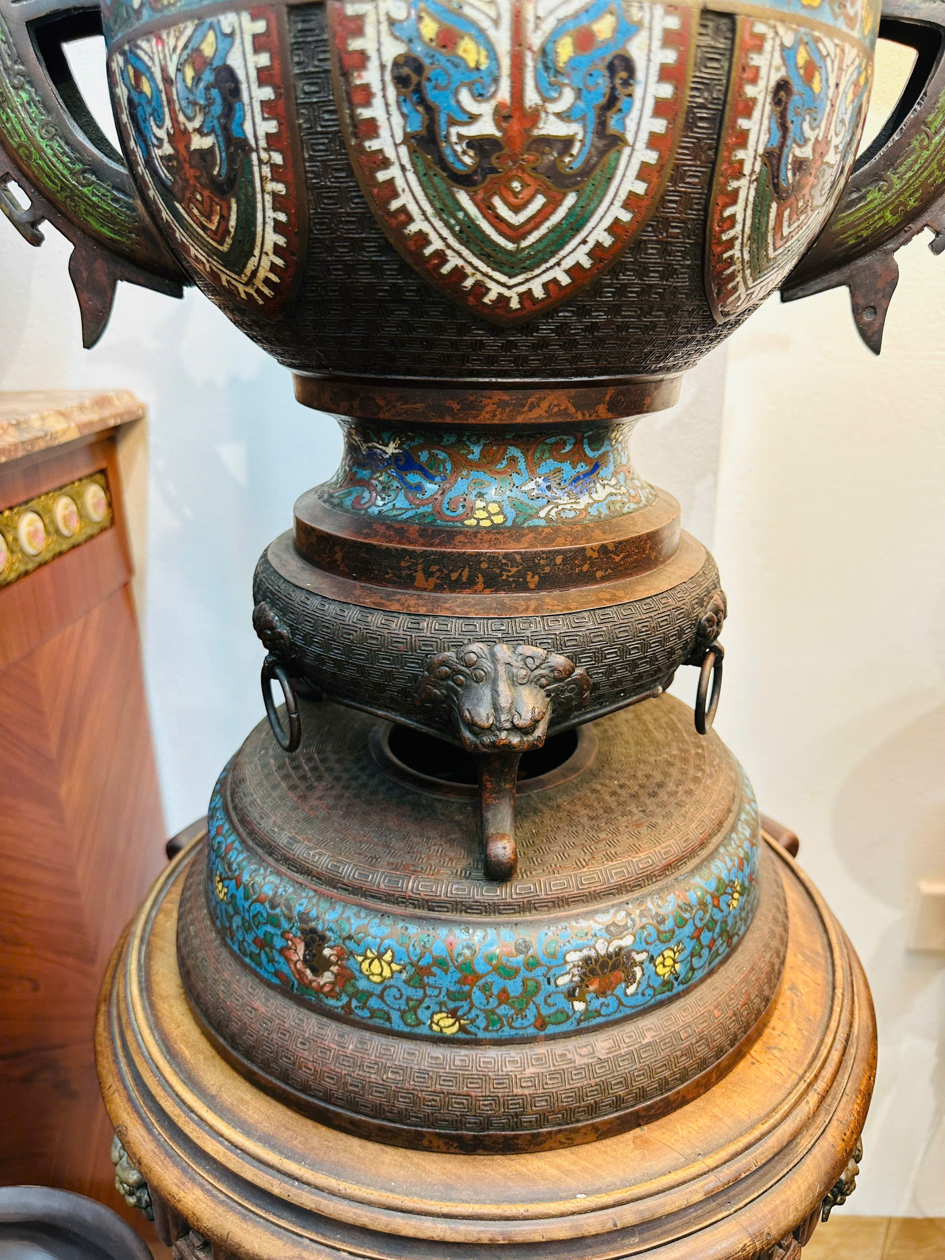 (ok G) Đỉnh Đồng Pháp Lam Cổ Nhật