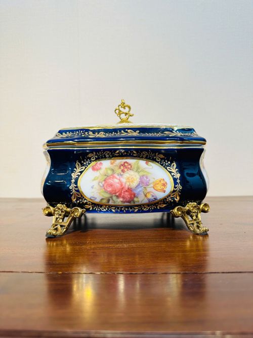 [PH0199] ÂU MỨT SỨ VẼ HOA – VIỀN ĐỒNG TÂN CỔ ĐIỂN