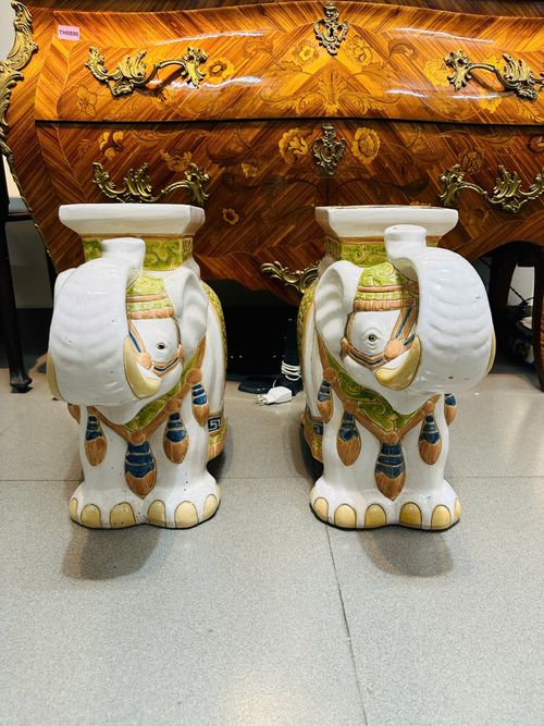 [PH0116] CẶP VOI SỨ CỔ PHONG THỦY – VỪA TRANG TRÍ, VỪA MAY MẮN