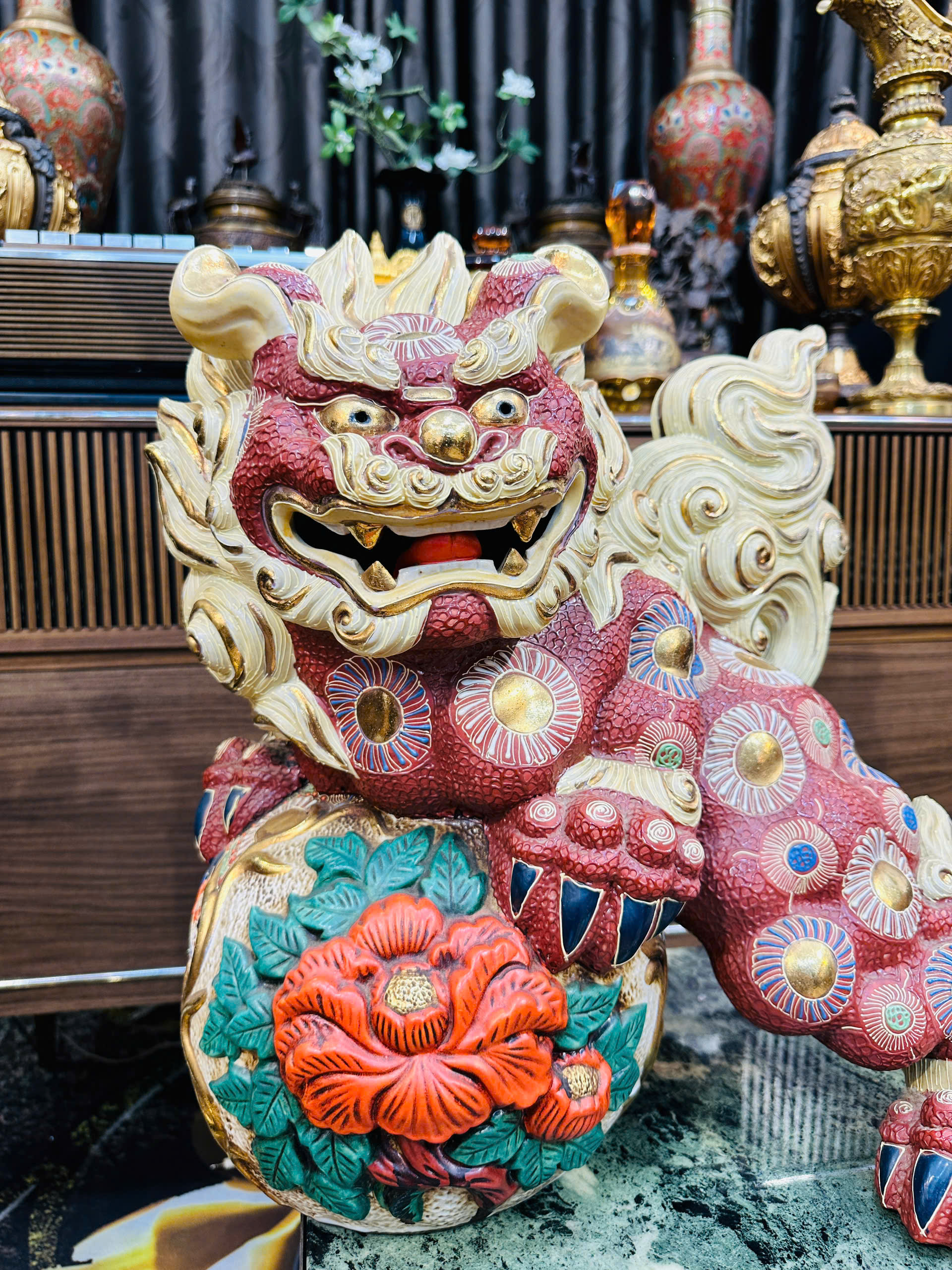 (ok G) Tượng Lân Nghệ Thuật Cổ