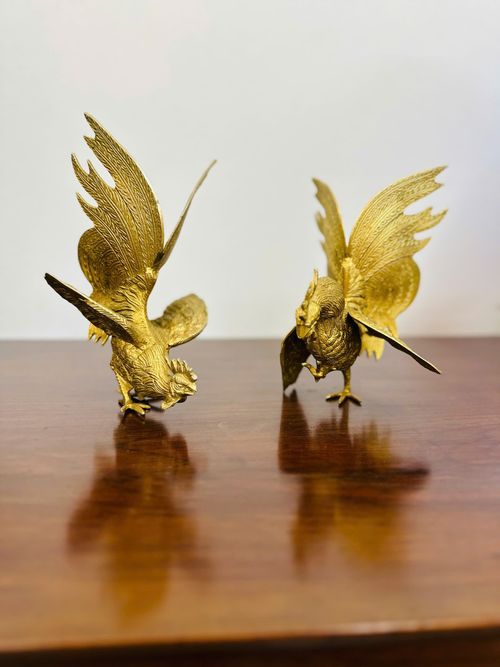 [PH0055] Cặp tượng gà chọi bằng đồng