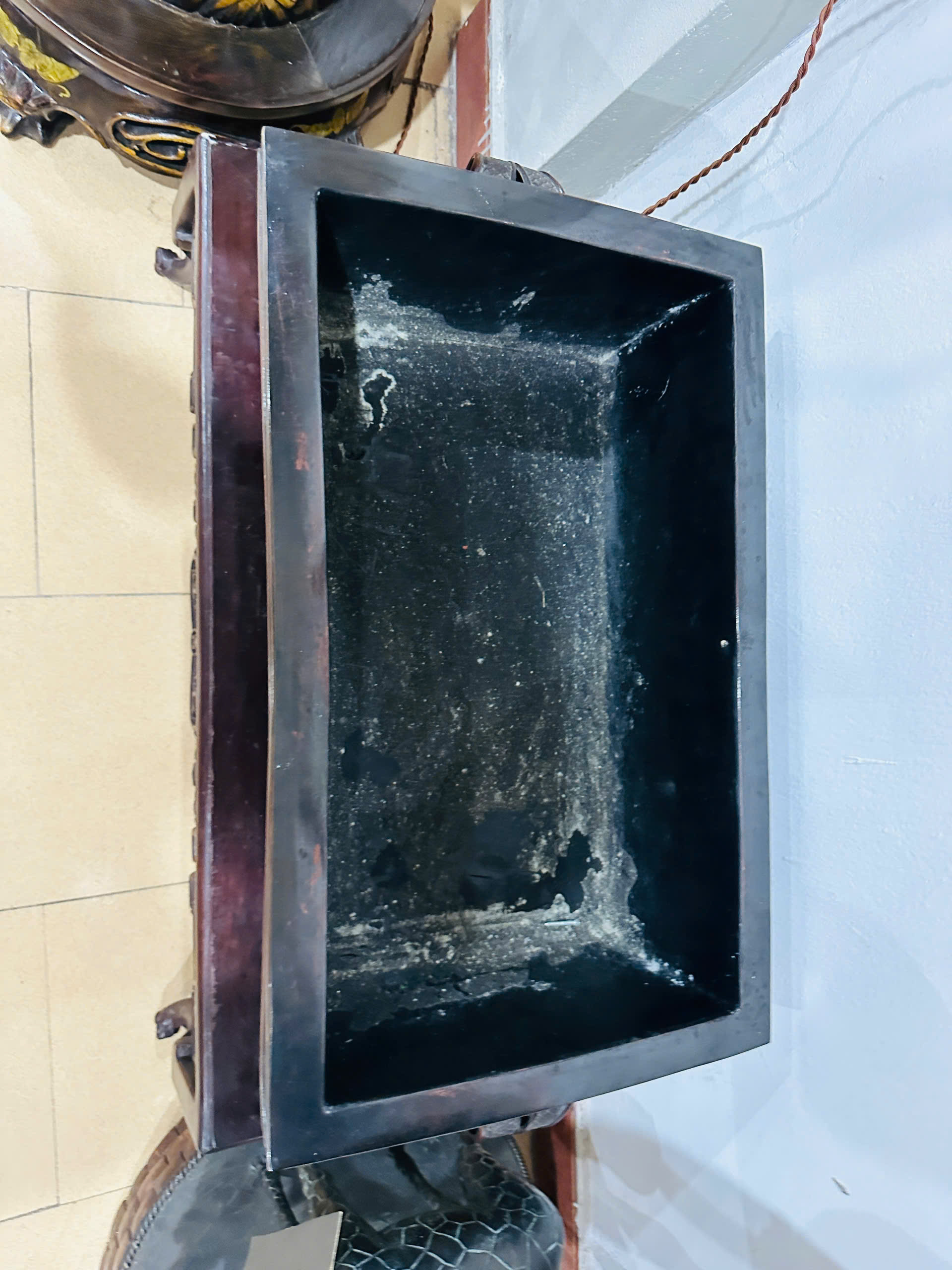 [PH0154] Chậu Đồng chạm khắc rồng nghệ thuật