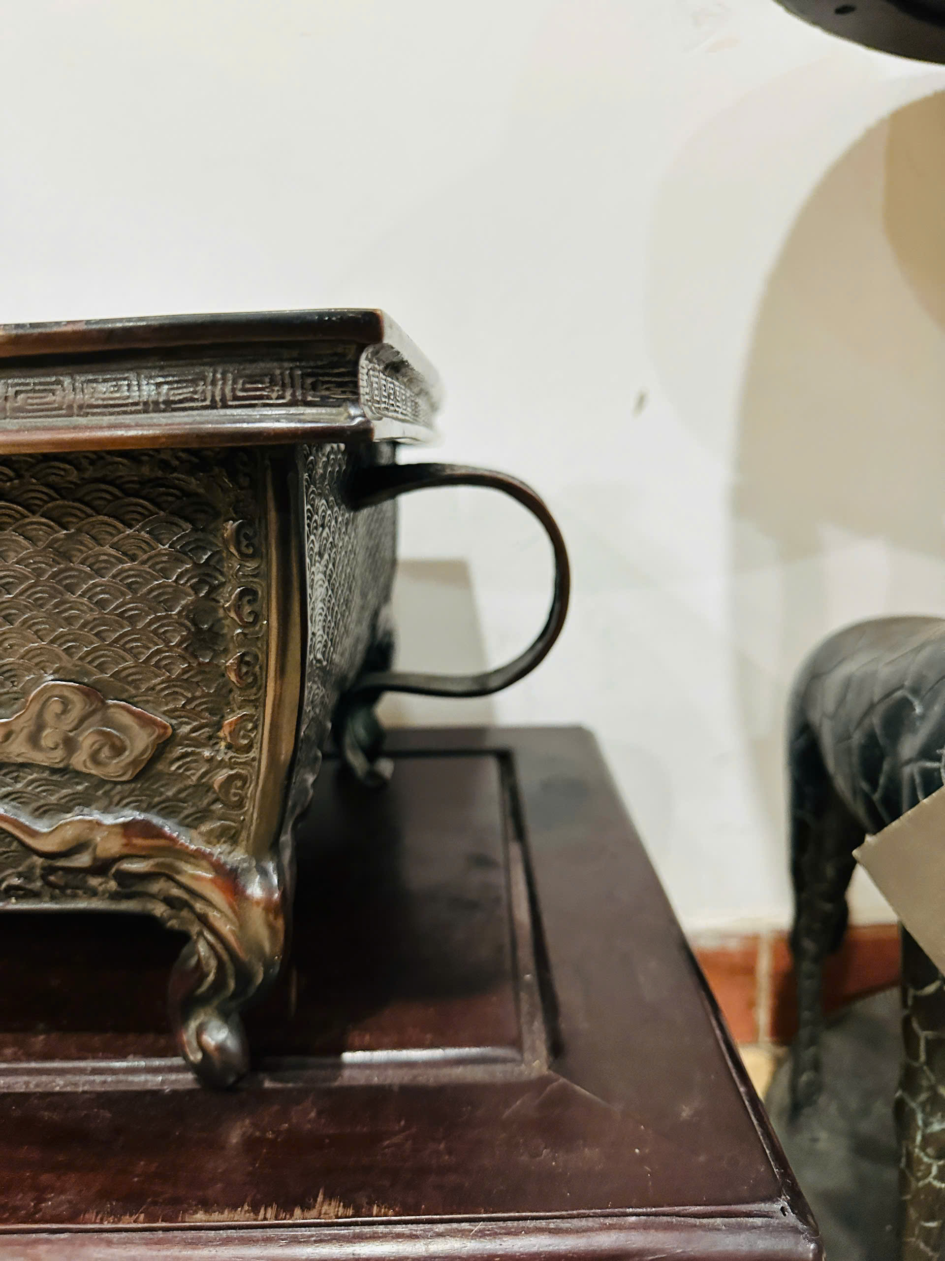 [PH0154] Chậu Đồng chạm khắc rồng nghệ thuật