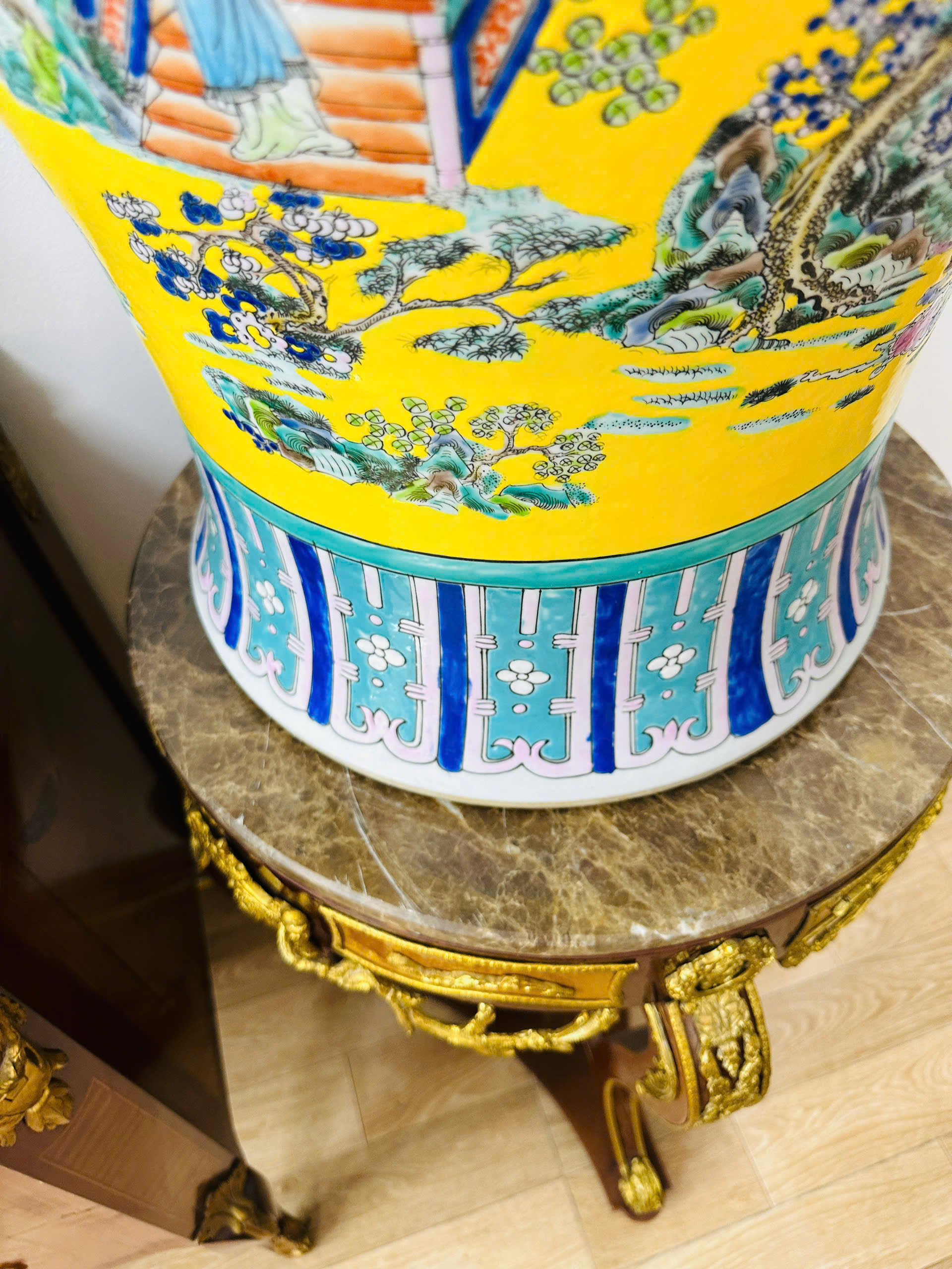 [PH0044]  Đôn Gỗ Chạm Đồng Pháp