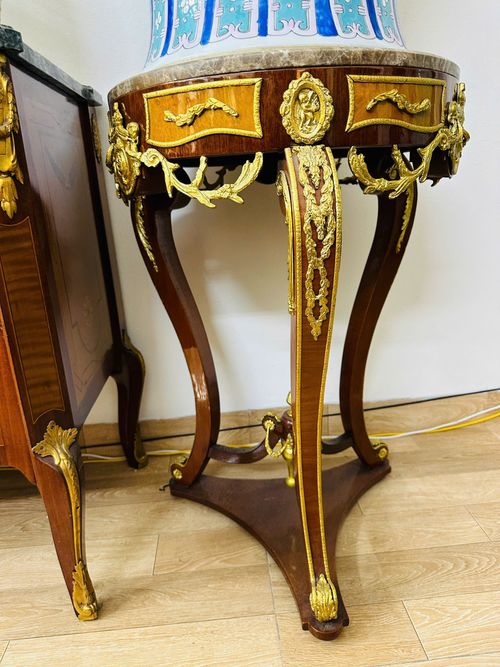 [PH0044]  Đôn Gỗ Chạm Đồng Pháp