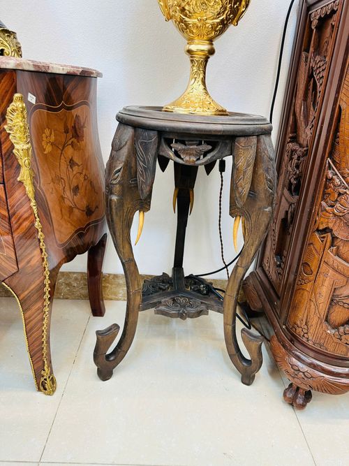 [PH0190]  Đôn Gỗ 3 Chân Cổ Điển