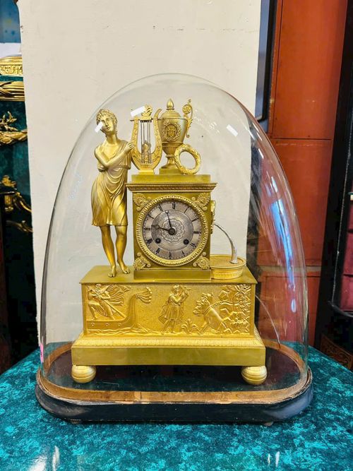 ĐỒNG HỒ PHÁP CỔ MẠ VÀNG – MÁY JAPY, CHUÔNG CHÉN, LỒNG KÍNH NGUYÊN BẢNG