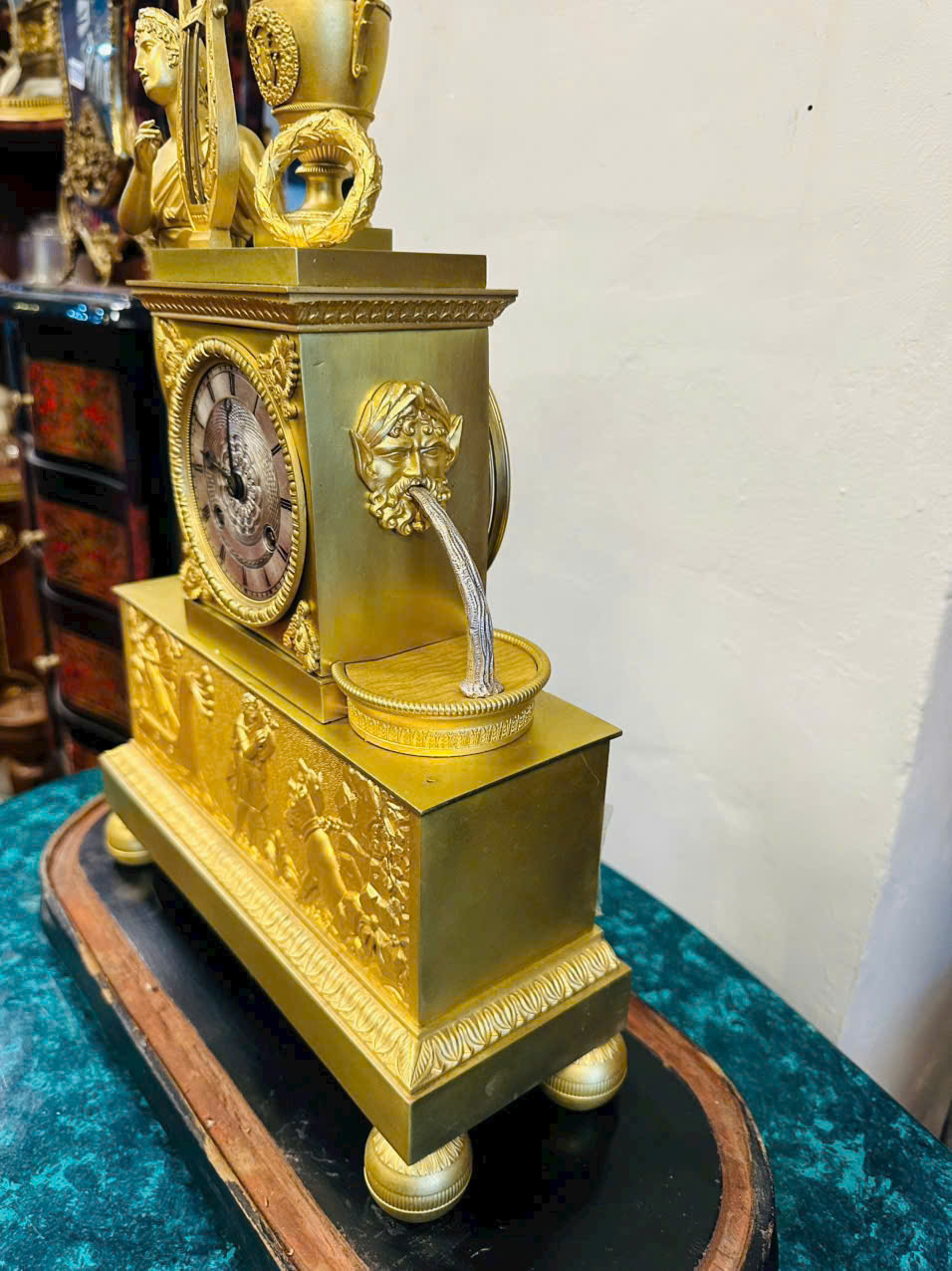 ĐỒNG HỒ PHÁP CỔ MẠ VÀNG – MÁY JAPY, CHUÔNG CHÉN, LỒNG KÍNH NGUYÊN BẢNG