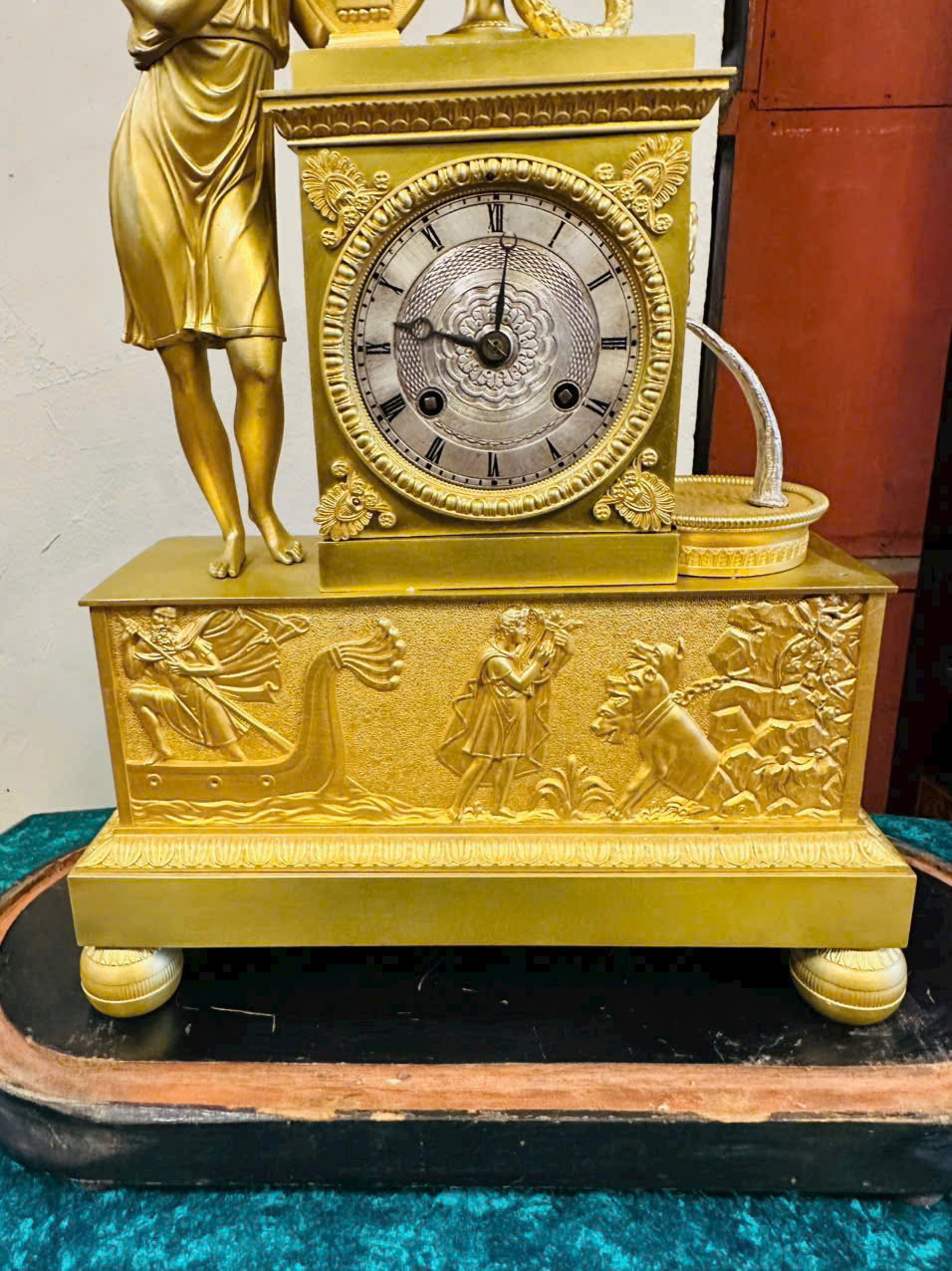 ĐỒNG HỒ PHÁP CỔ MẠ VÀNG – MÁY JAPY, CHUÔNG CHÉN, LỒNG KÍNH NGUYÊN BẢNG