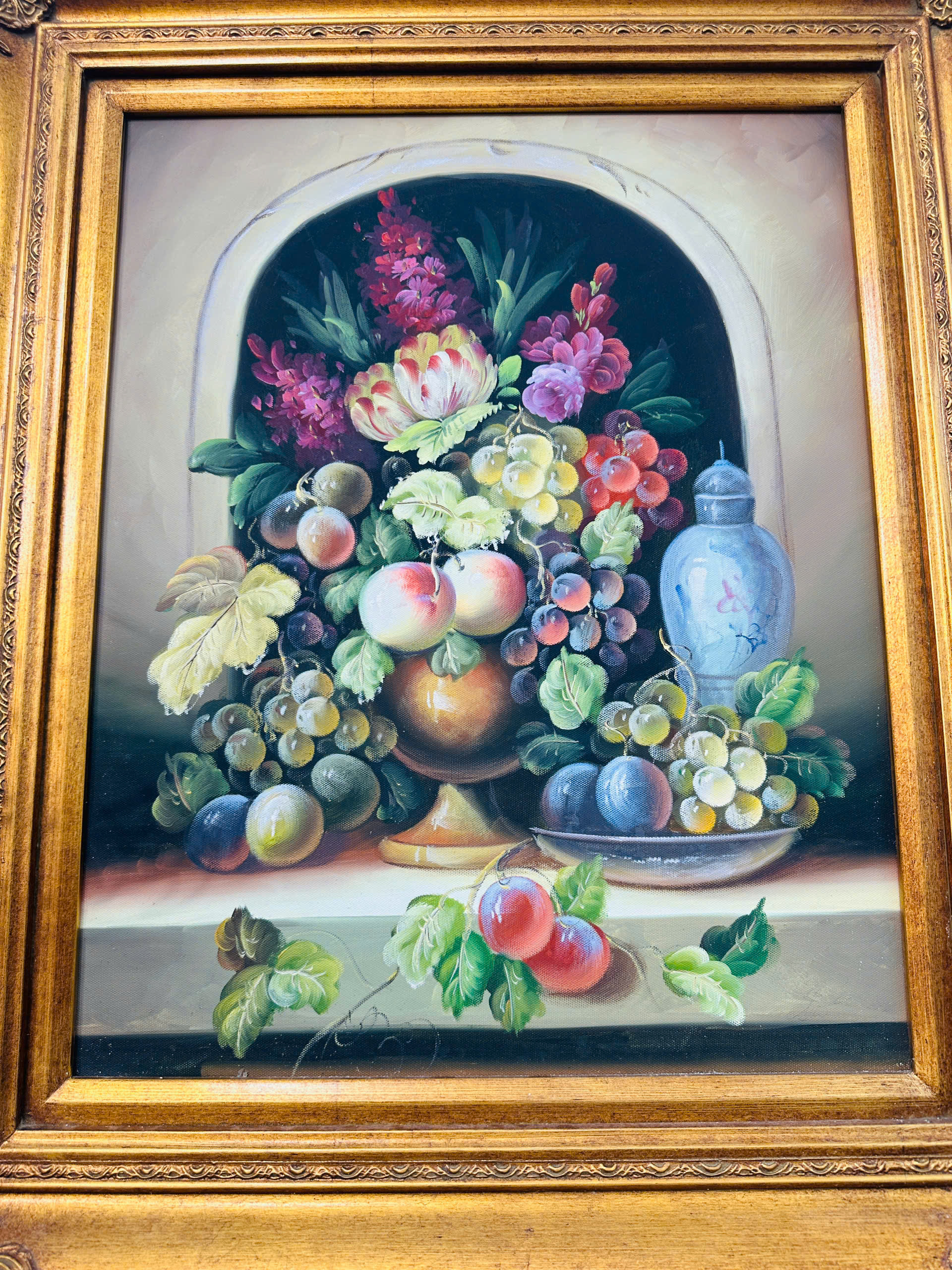 TRANH SƠN DẦU TĨNH VẬT HOA QUẢ