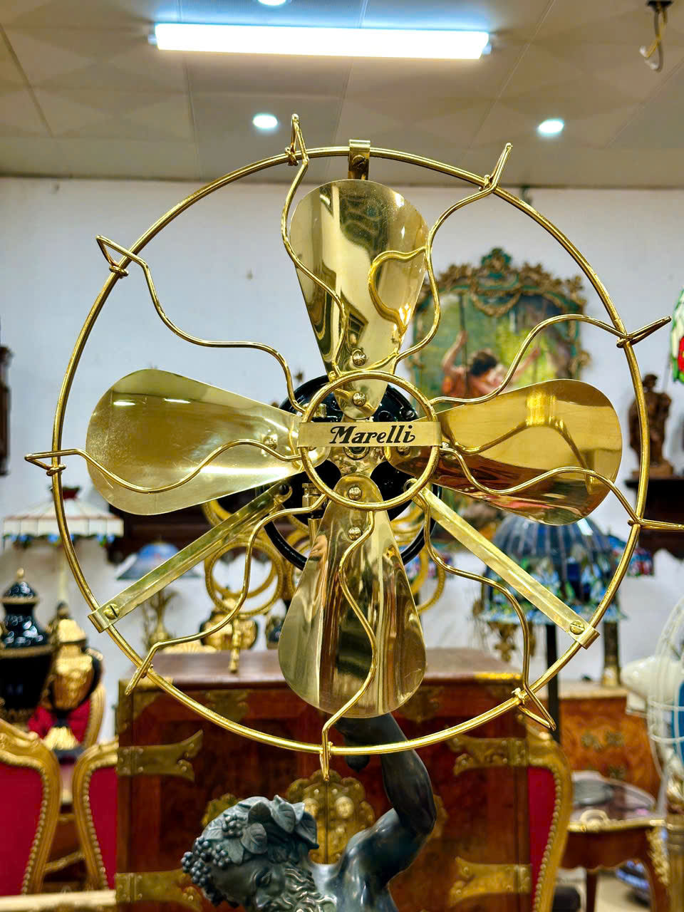 Quạt Tượng Marelli Cổ Zin Nguyên Bản – Tuyệt Tác Quạt Cổ Nghệ Thuật Châu Âu