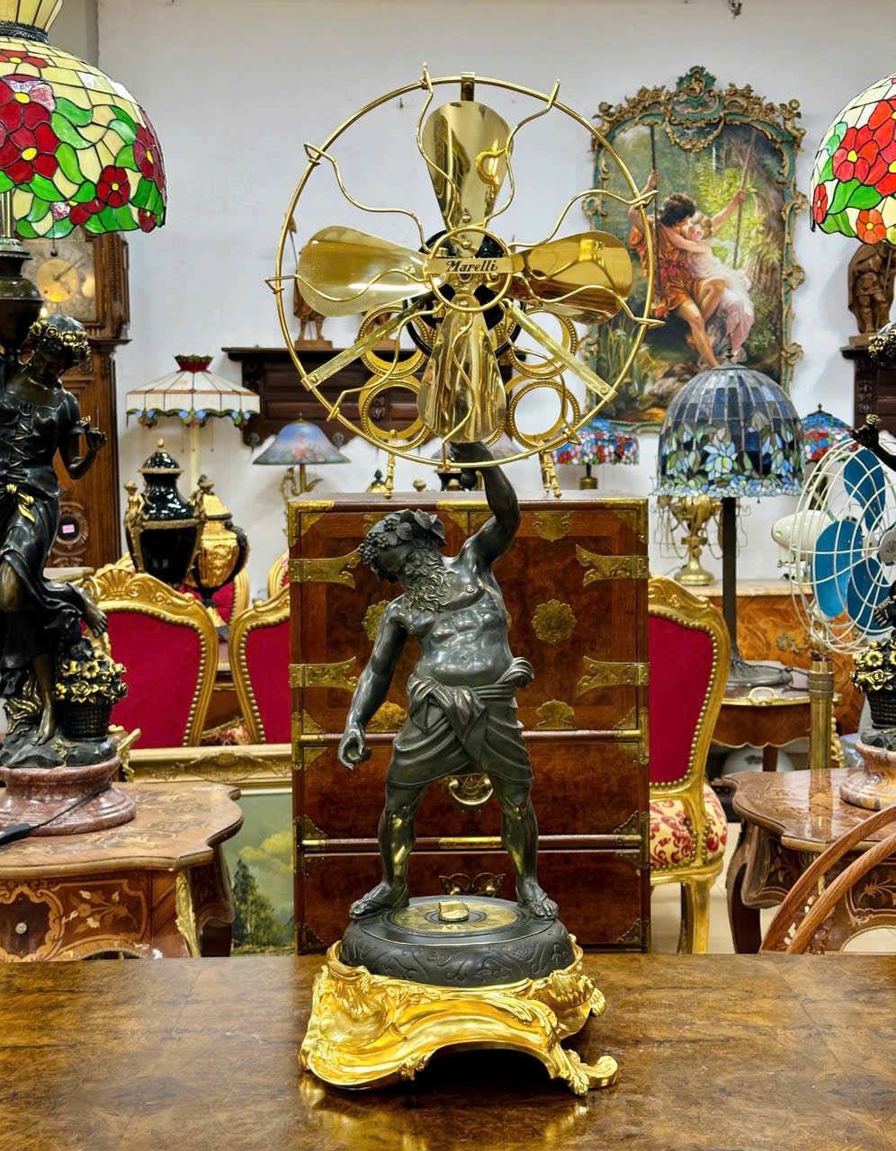 Quạt Tượng Marelli Cổ Zin Nguyên Bản – Tuyệt Tác Quạt Cổ Nghệ Thuật Châu Âu