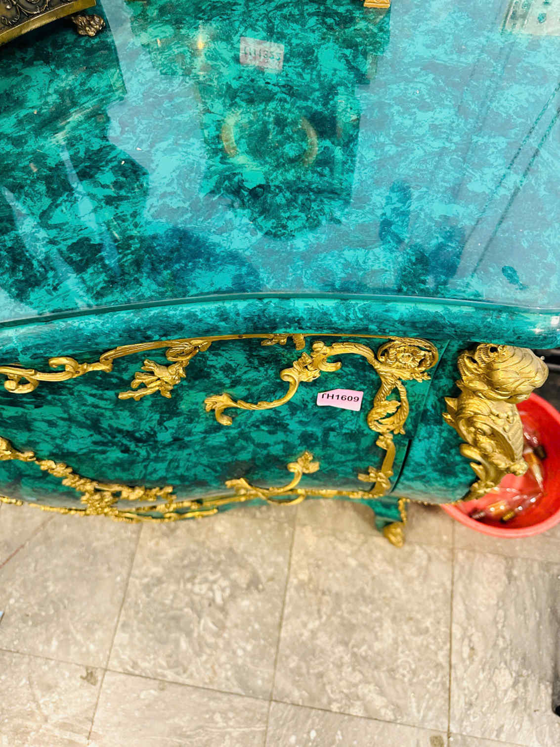 Đôn Vân Đá Malachit Louis XV – Vẻ Đẹp Quý Tộc Pháp Cho Không Gian Đẳng Cấp [TH1690]
